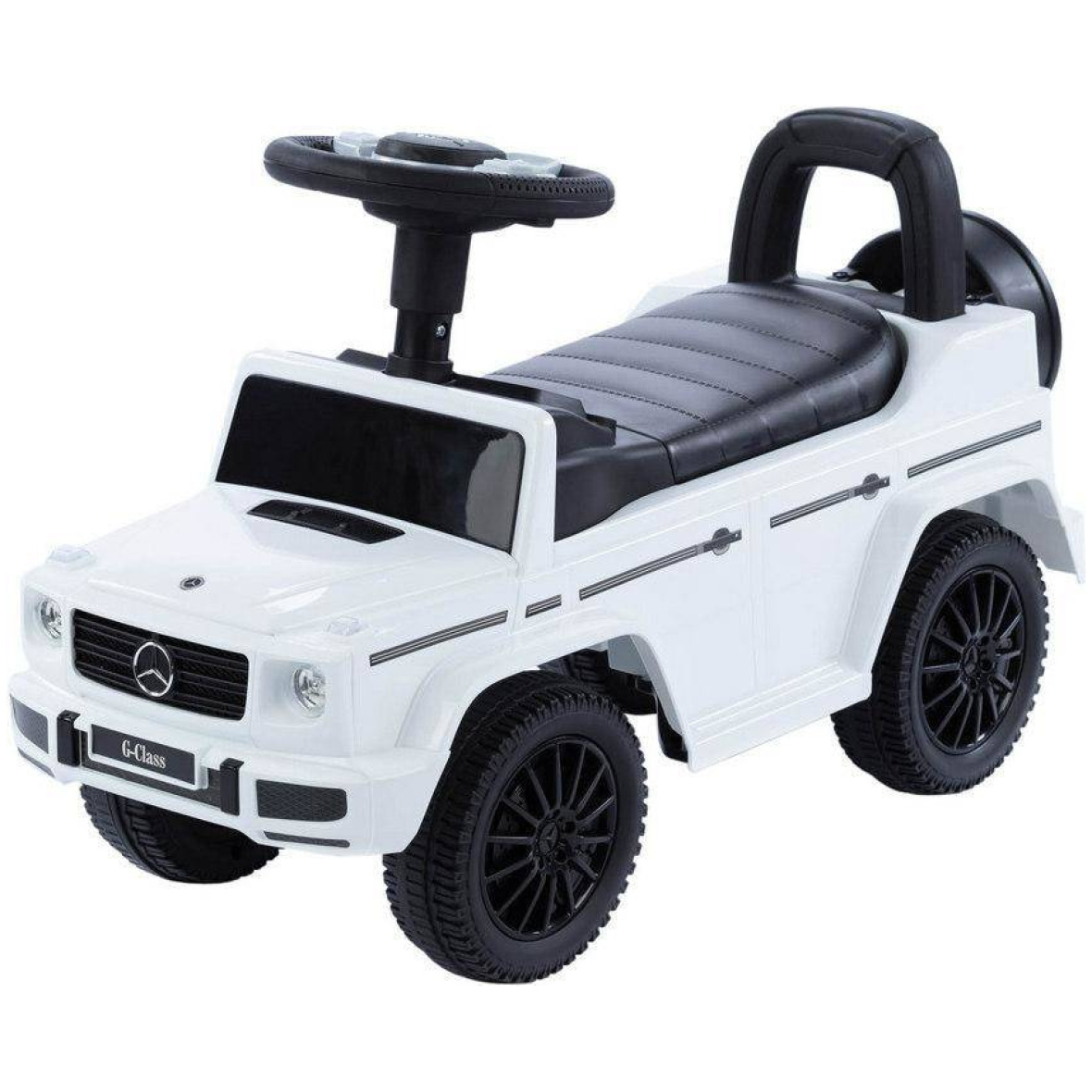 Jalgadega lükatav lasteauto Mercedes-Benz G350D kummiratastega- valge