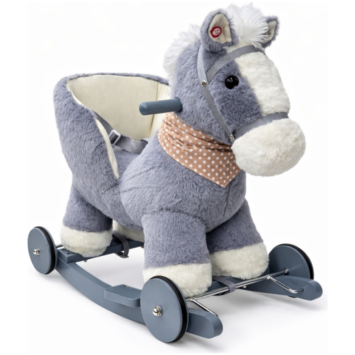 Kiikloom-sõiduk kummist ratastel, hobune salliga