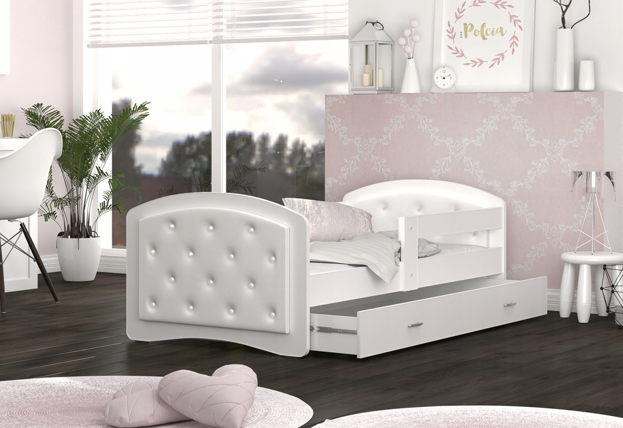 Детская кроватка Megi 180 × 80 с ящиком для белья белый