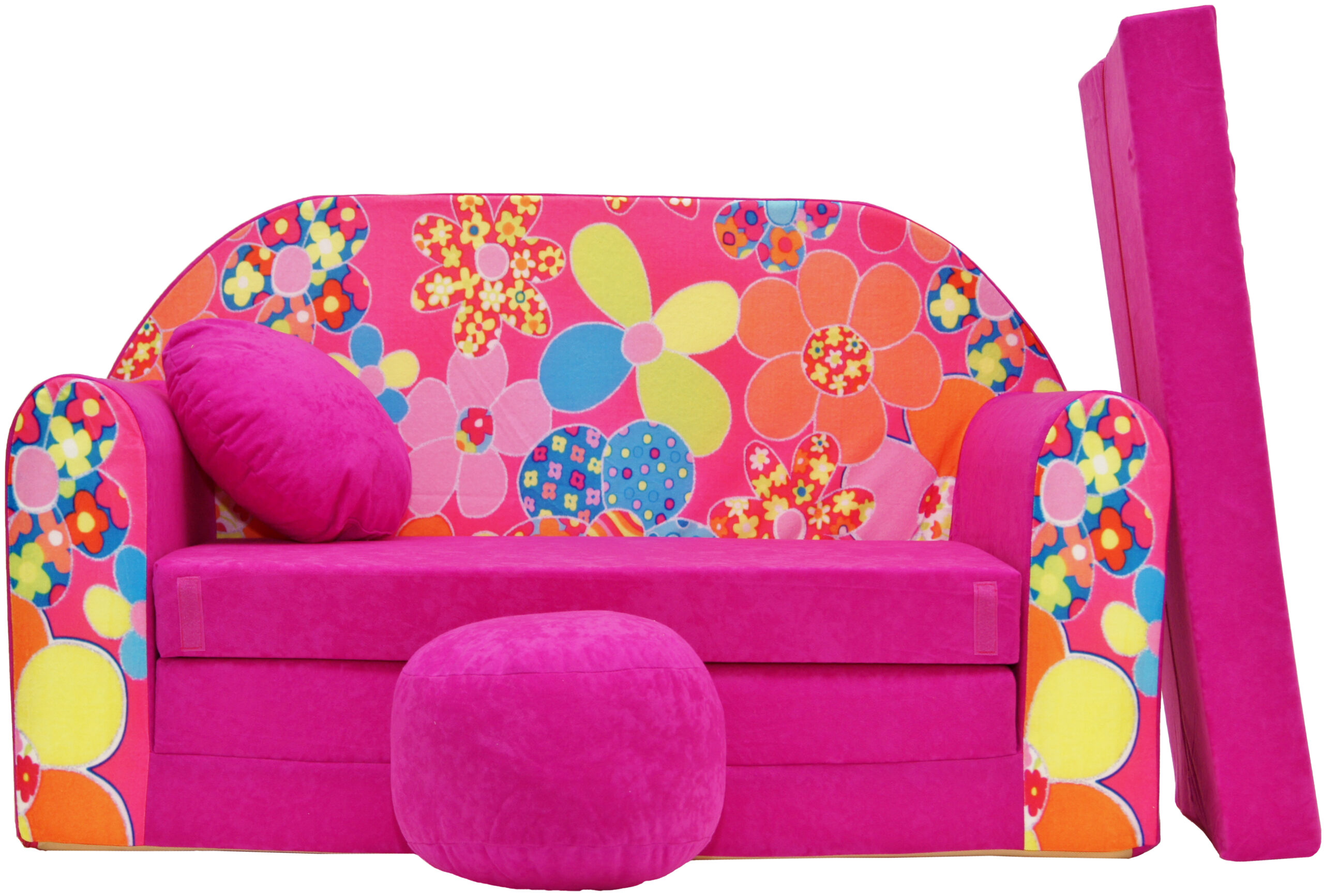 Детский раскладной диван цветы фиолетовые