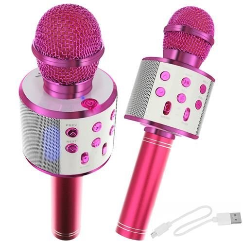 Детский караоке-микрофон розовый