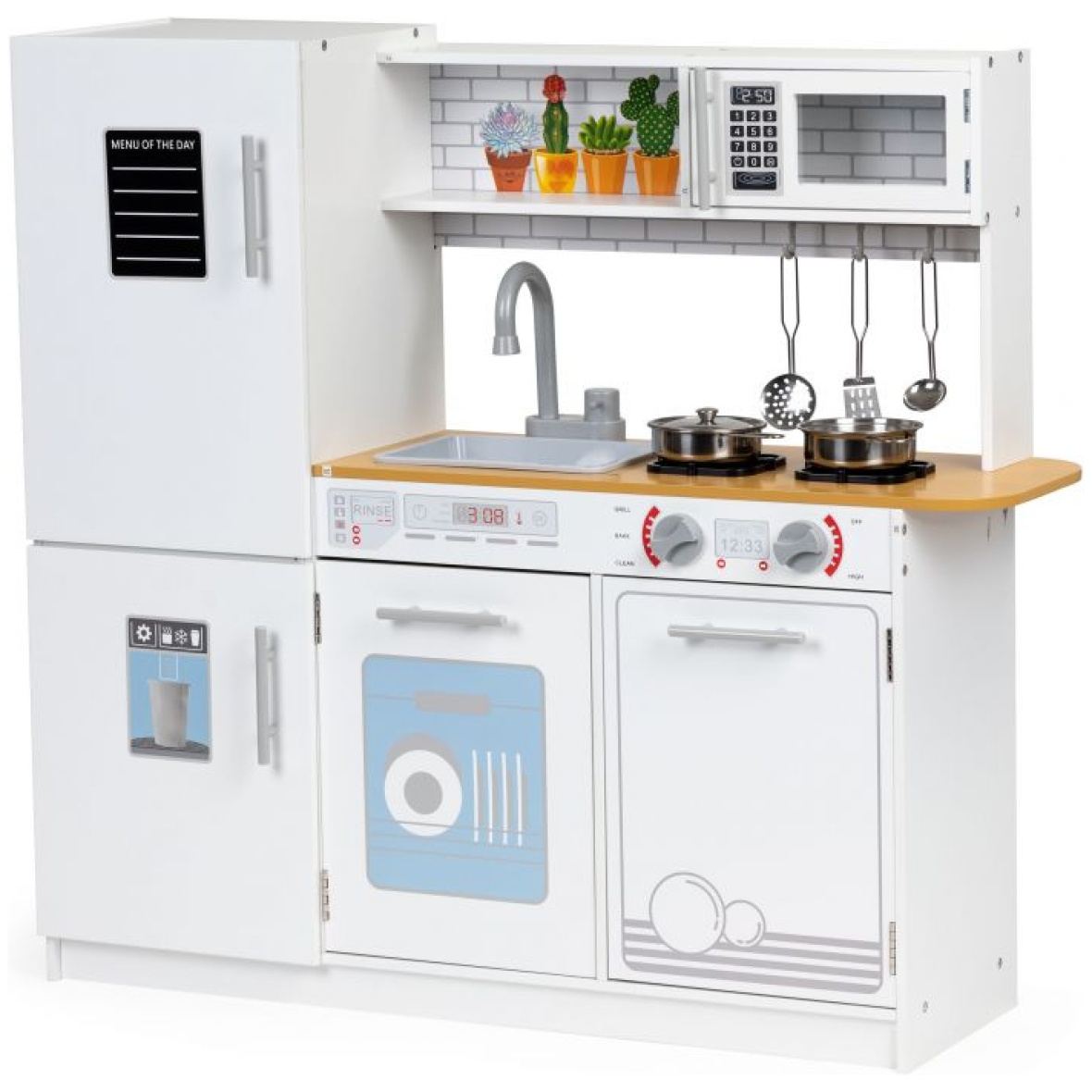 Puidust mänguköök LED tulede, heli ja tarvikutega