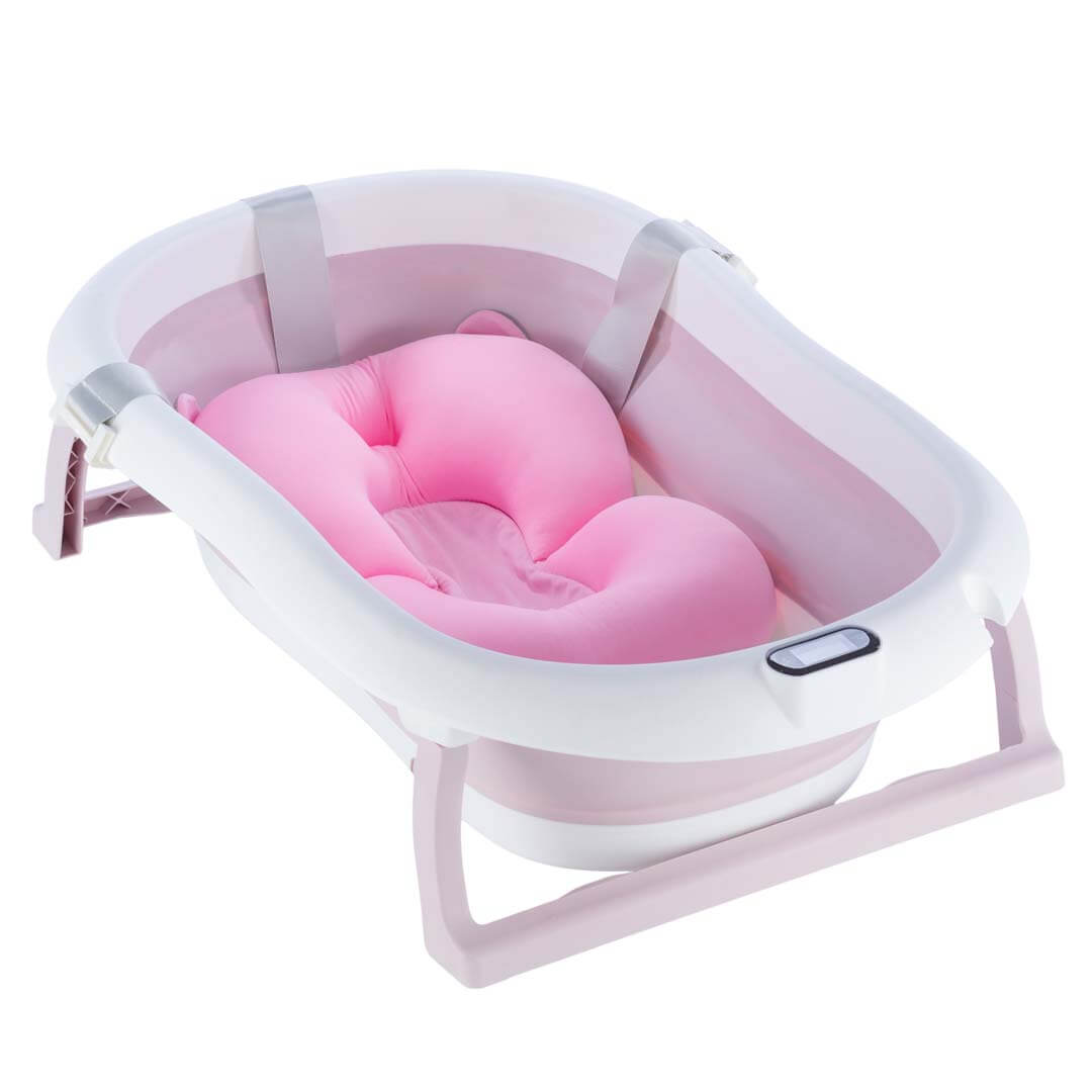 Складная детская ванночка с детским содержимым розовая