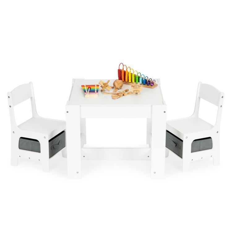 Комплект из деревянного стола и стульев для детей