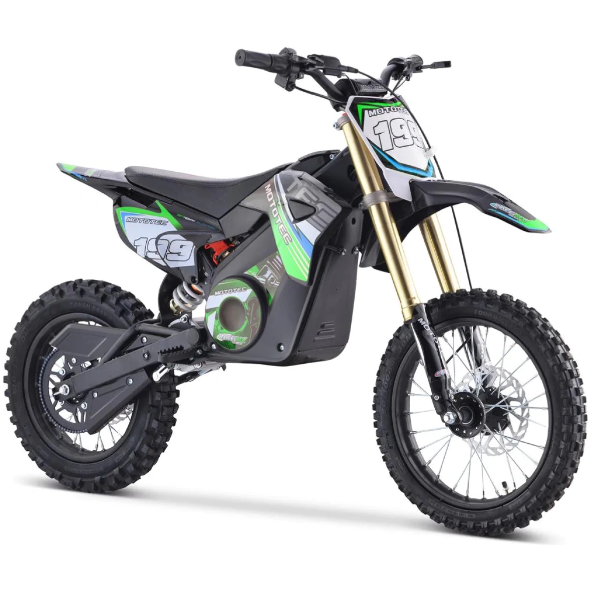 Elektrimootorratas 1500w 48v LI AKU 14″/12″ roheline