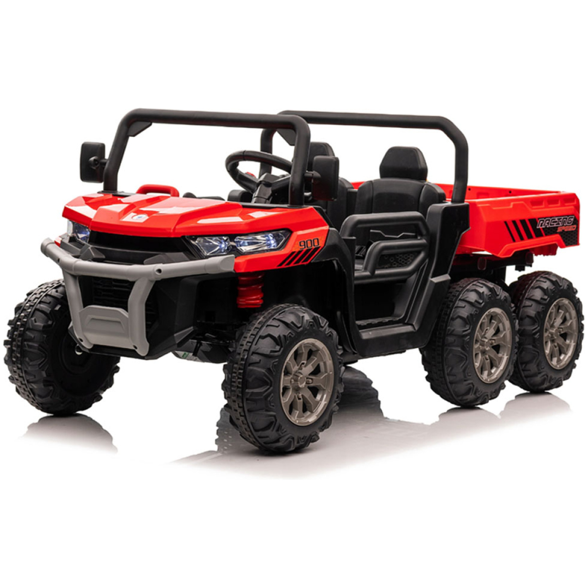 Kahekohaline elektriauto farmer truck 6×4 24v punane