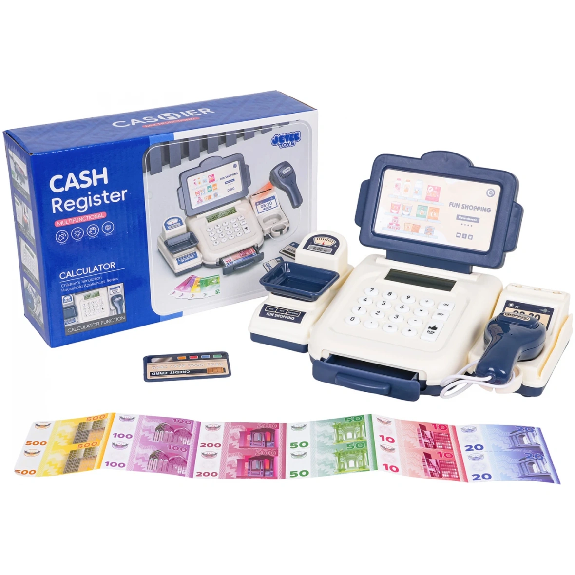 Mängu kassaaparaat tarvikutega