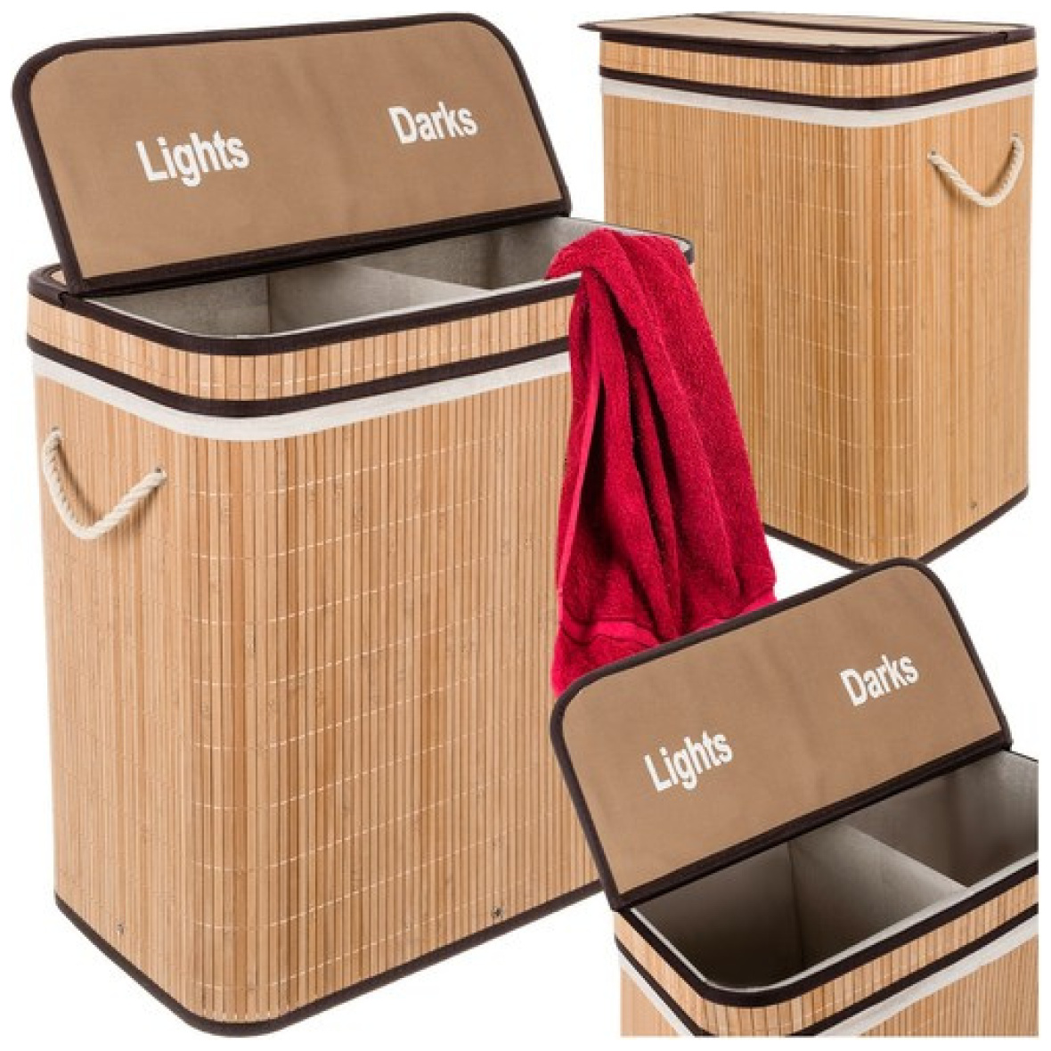 Pesukorv bambusest- kahe sektsiooniga