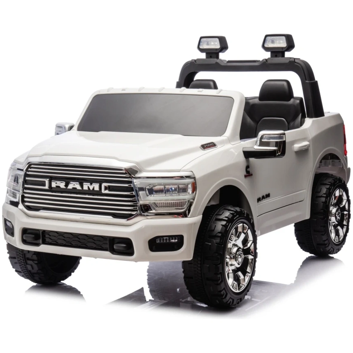 Kahekohaline elektriauto Heavy Duty Truck RAM 3500 valge