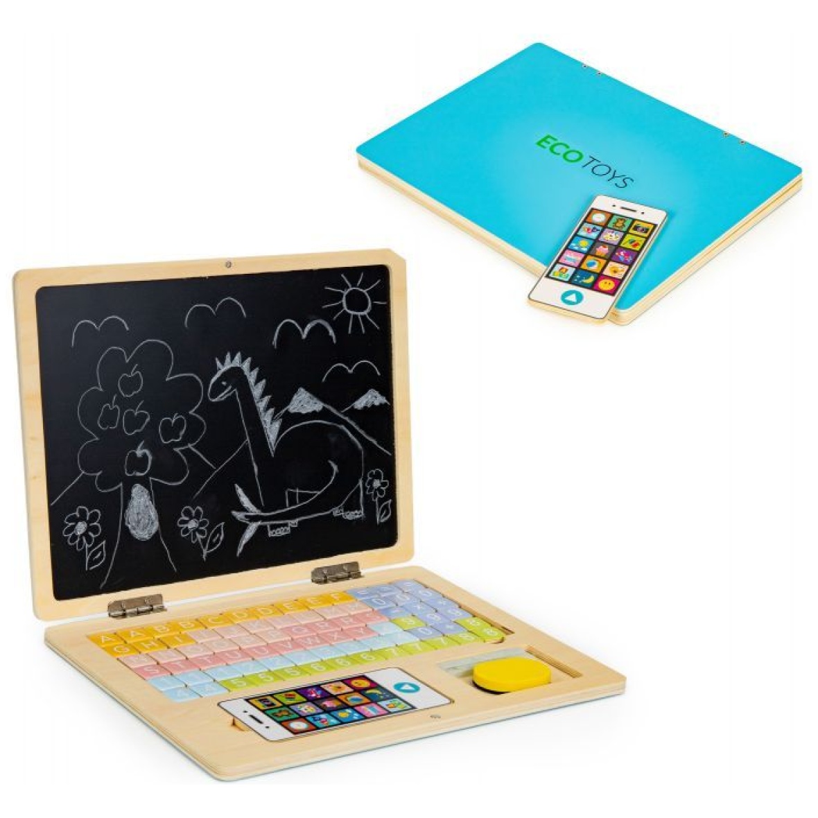 Laste magnettahvel tähtede ja numbrite õppimiseks-sinine