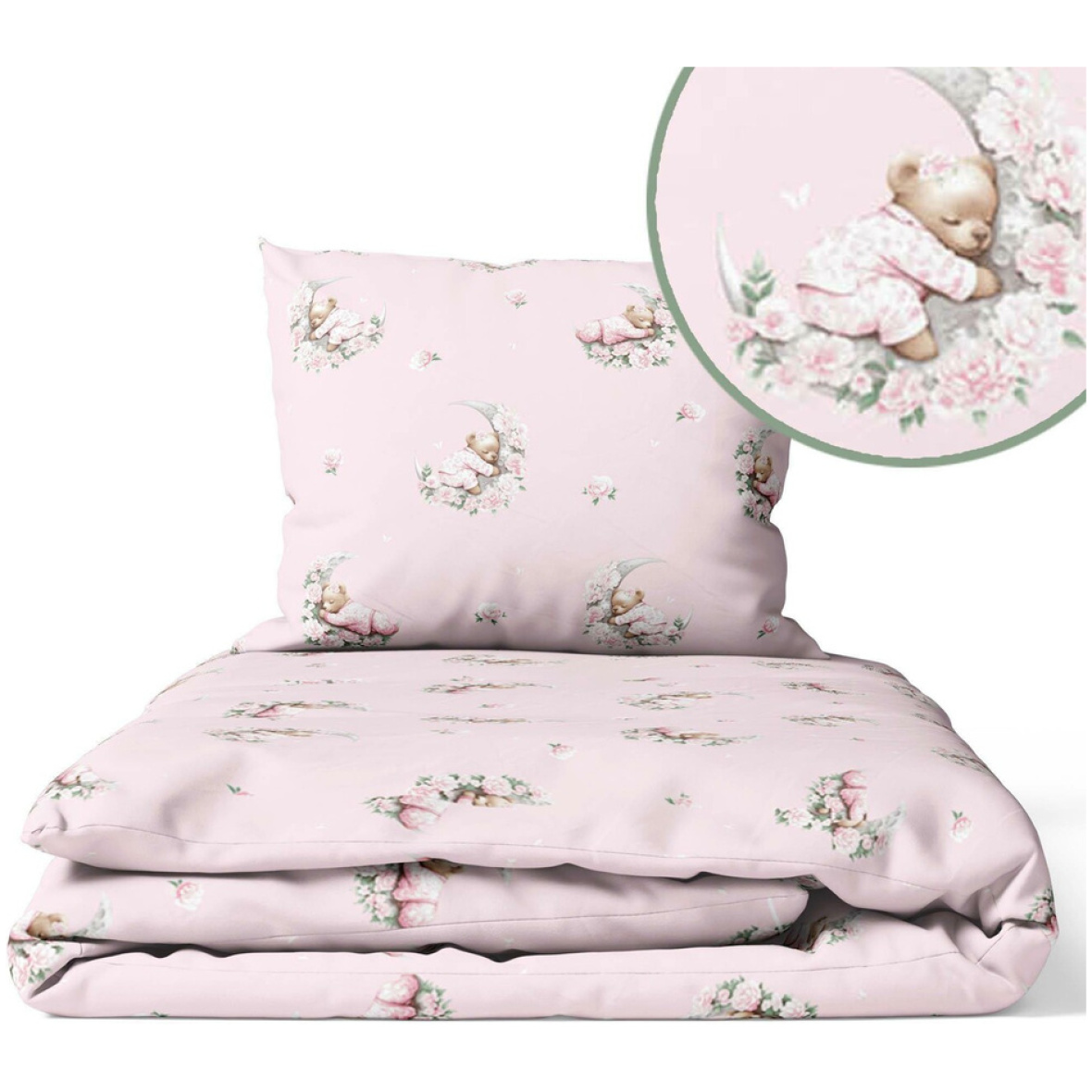 Voodipesu kuu 2-osaline 120/90 roosa