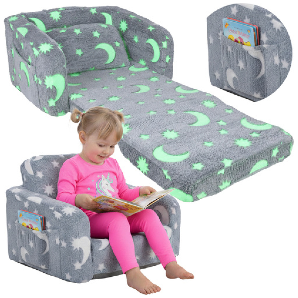 Laste lahtikäiv tugitool – pehme ja mugav 2in1