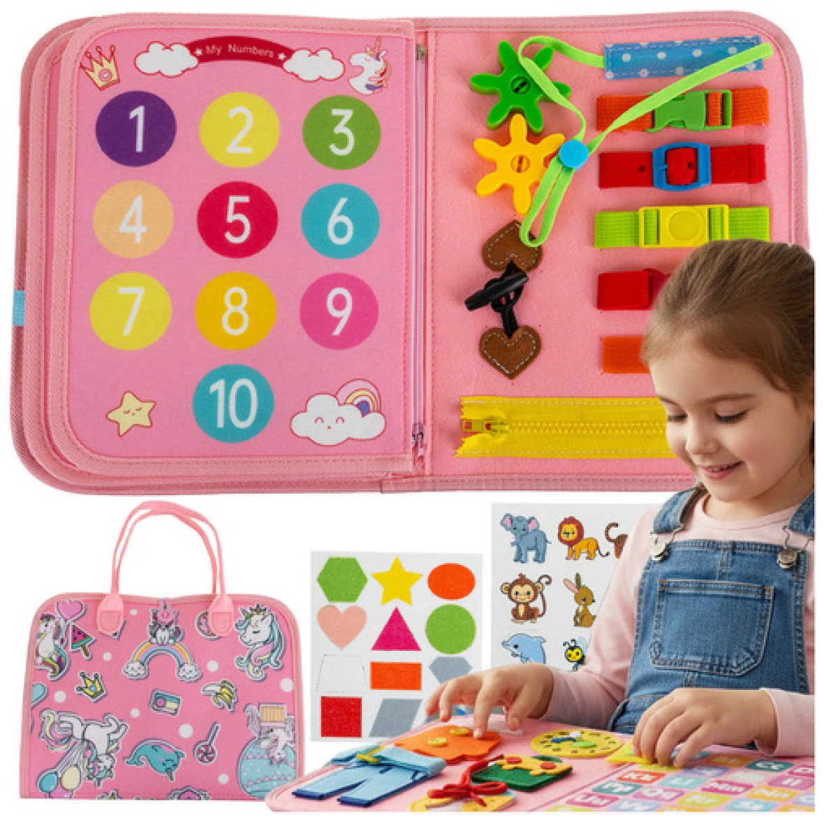 Hariduslik sensoorne tegelusmapp-roosa