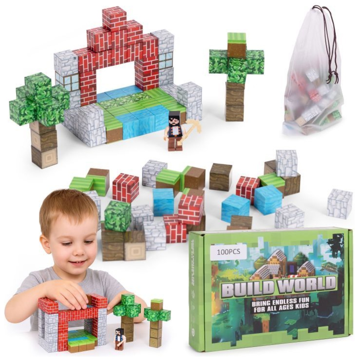 Magnetklotside komplekt lastele – 100 osa