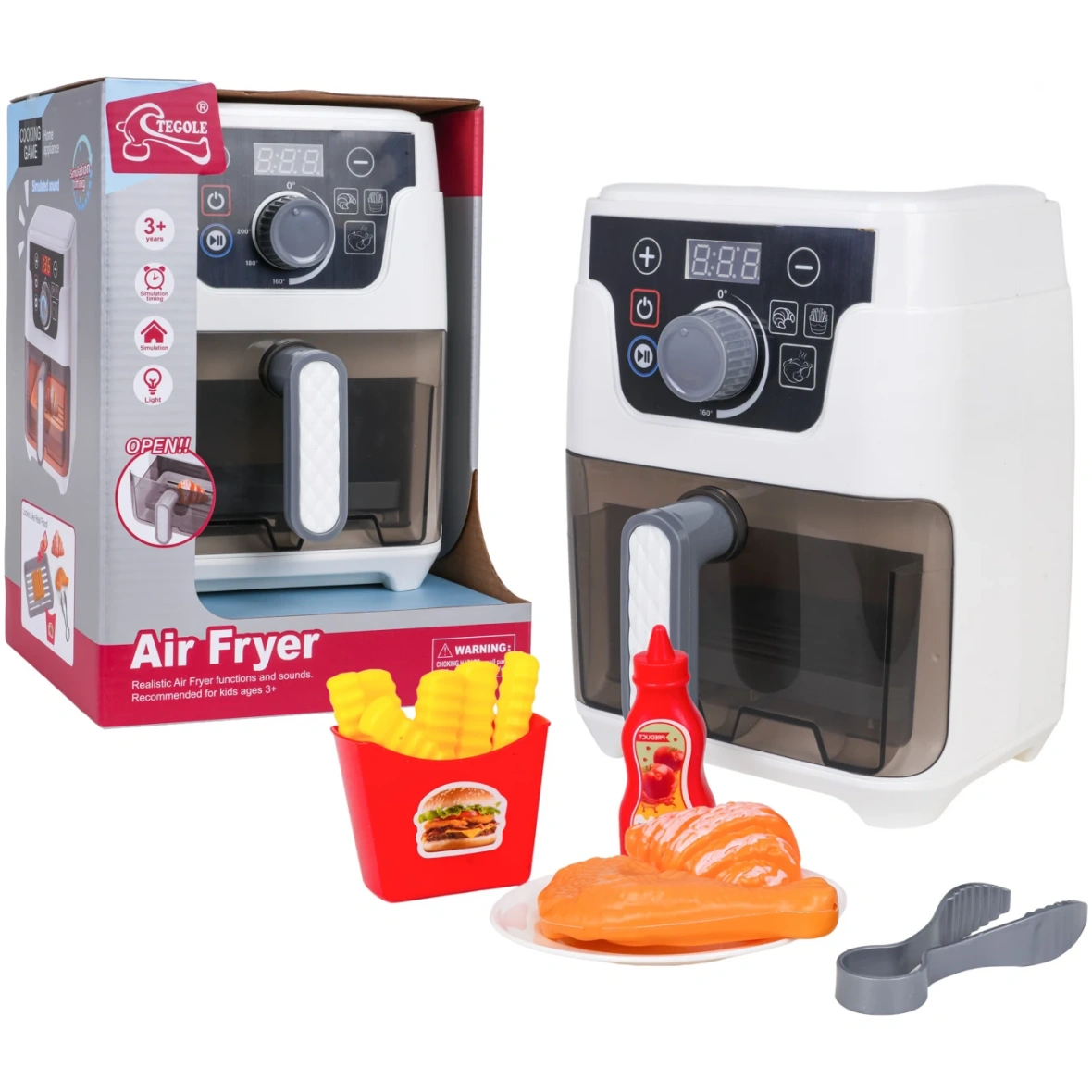 Mängu kuumaõhu fritüür tulede ja heliga