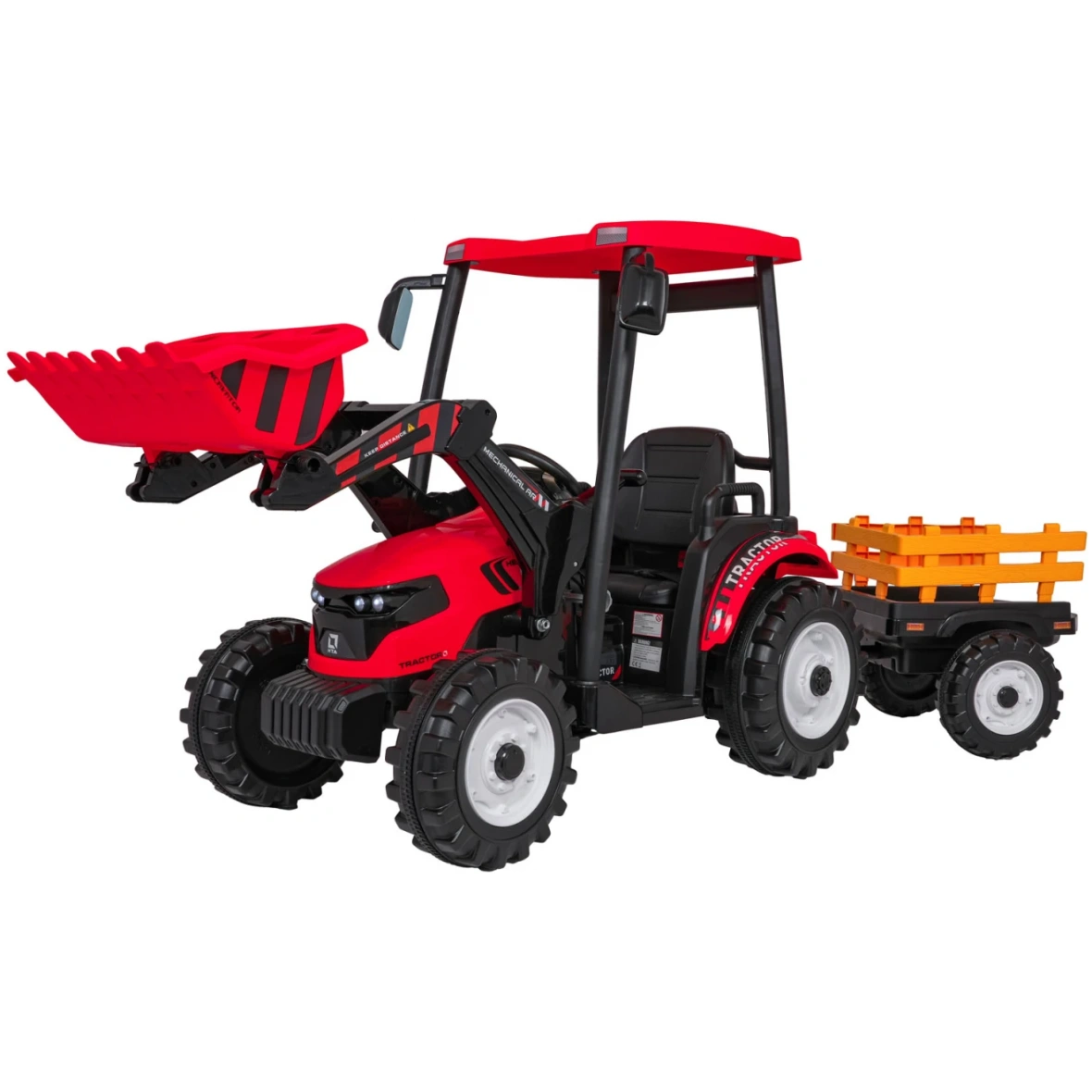 Laste elektriline traktor haagisega 24v punane