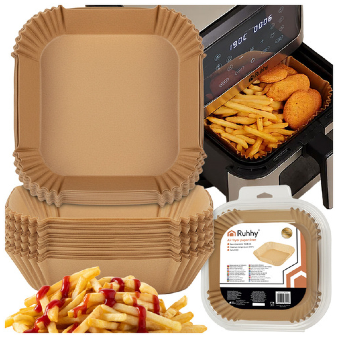 Küpsetuspaber Kuumaõhufritüürile, 100 tk.