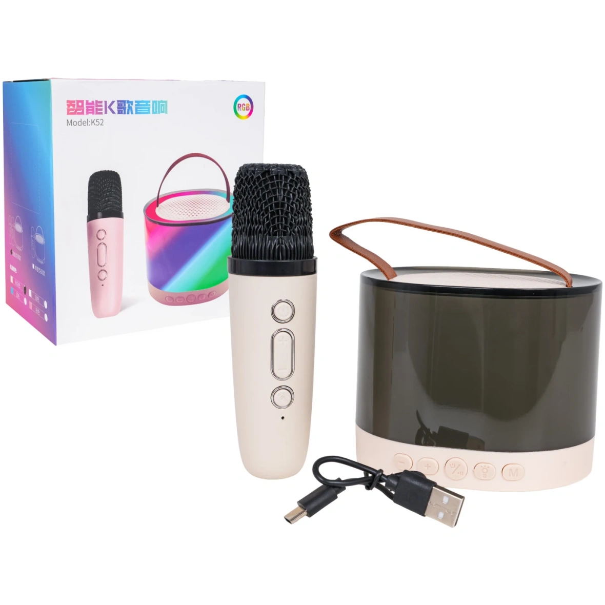 Karaoke mikrofon + valgustatud kõlarikomplekt