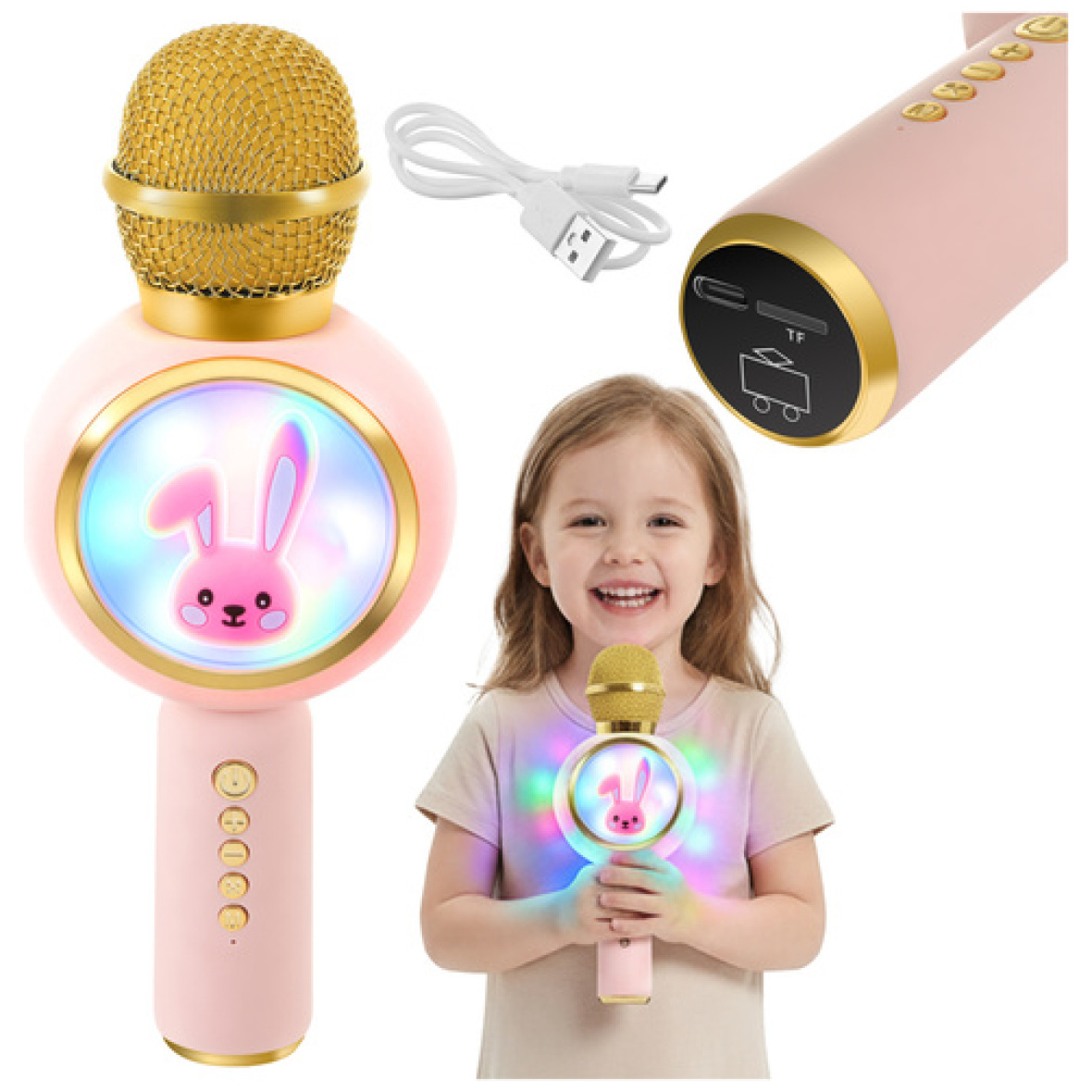 Juhtmevaba karaoke mikrofon roosa