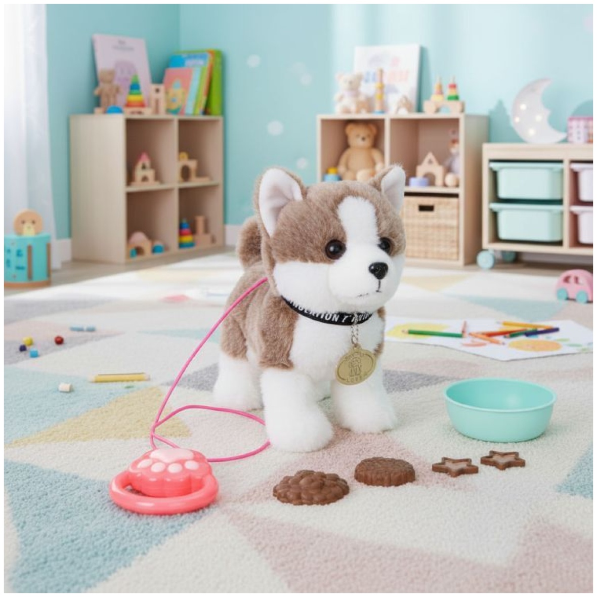 Interaktiivne kõndiv husky koer