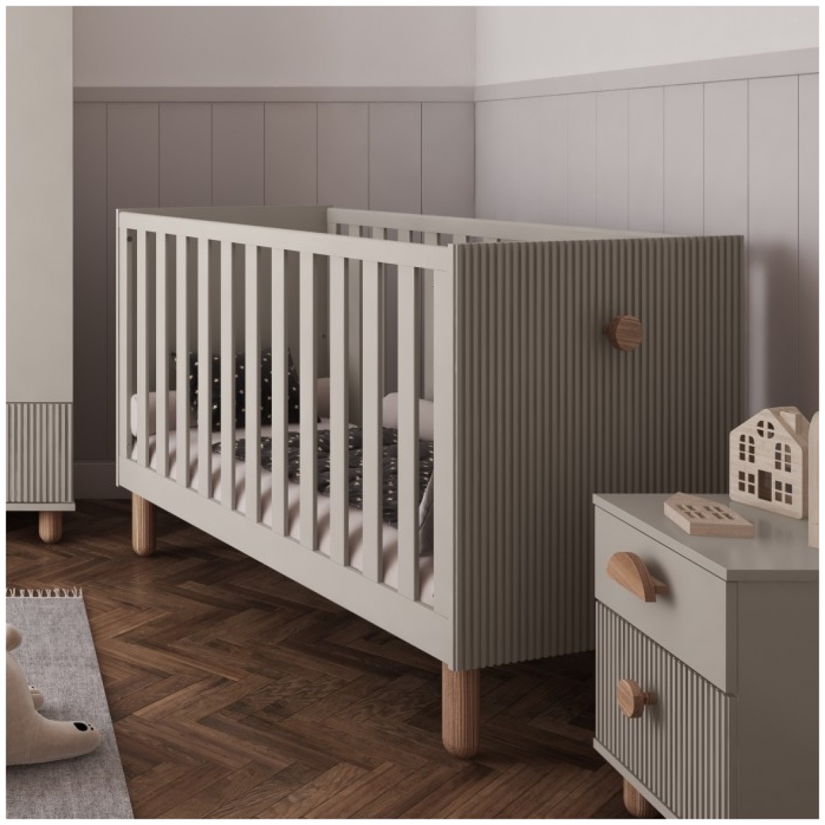 Võrevoodi 2in1 LOFT 120×60 kašmiiritooni