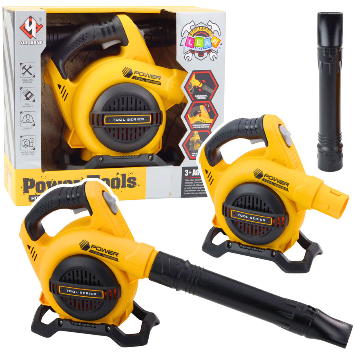 Patareidega töötav lehepuhur lastele