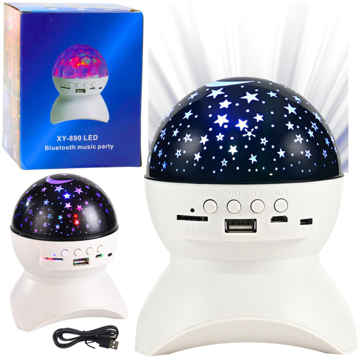 Öövalgusti, täheprojektor, 3-ühes Bluetooth-LED-kõlar