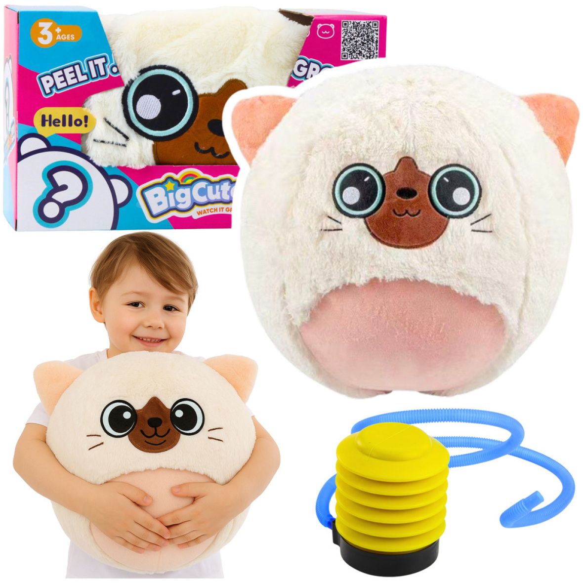 Plüüsist hüppepall kass 50cm + pump