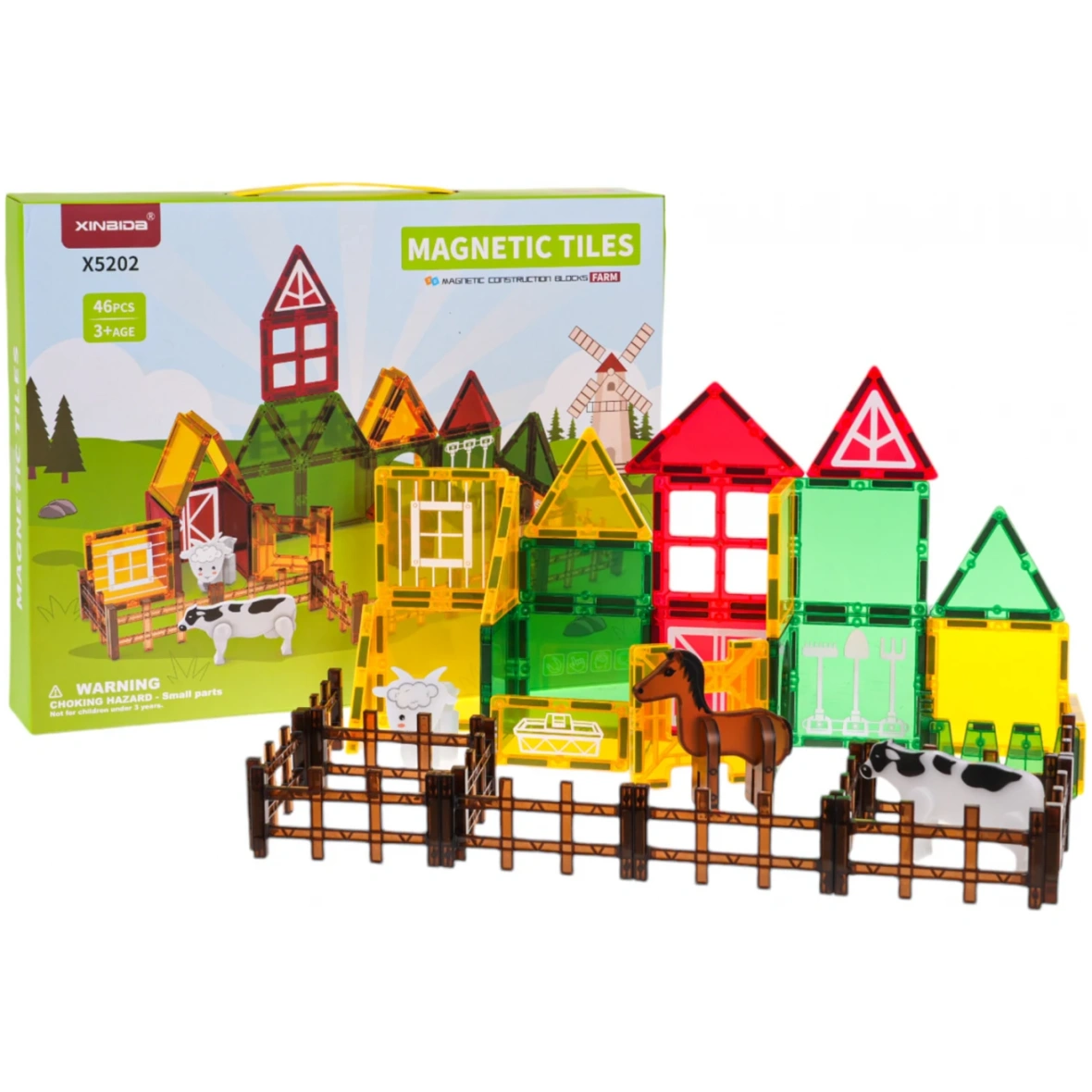 Magnetklotside komplekt – farm 46-osa