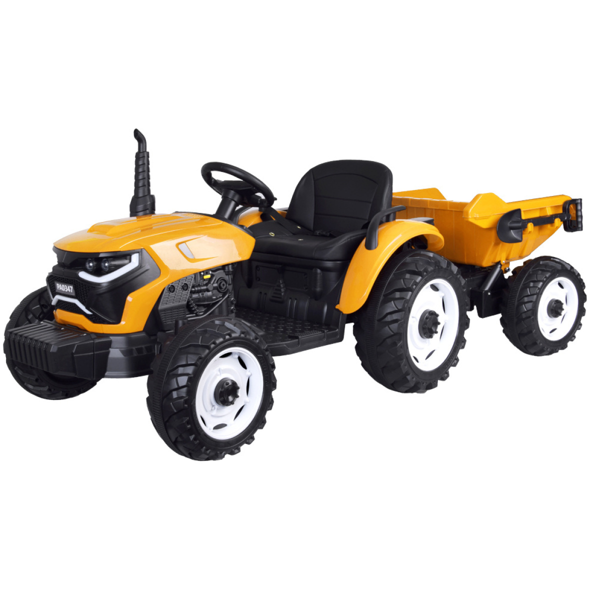 Laste elektriline traktor haagisega 2x200W 24v kollane