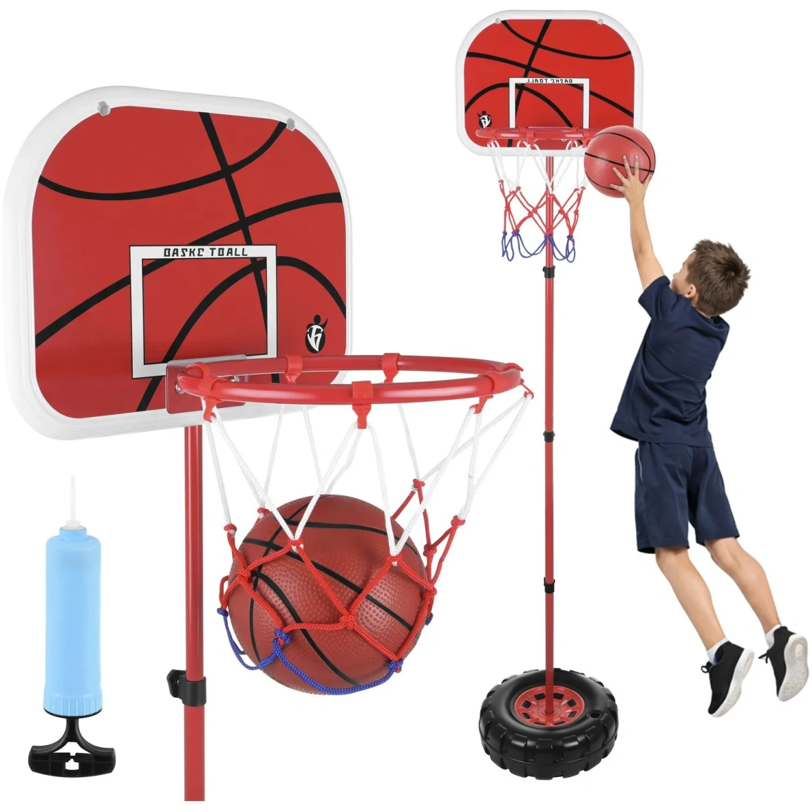 Laste korvpallikomplekt 109–170 cm, pall + pump