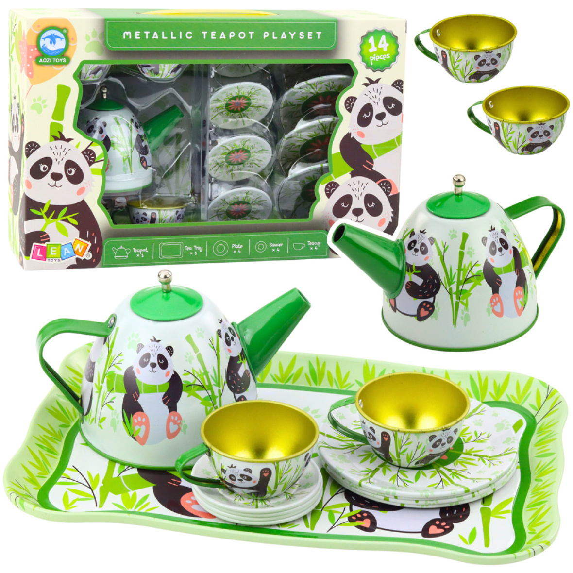 Laste metallist teekomplekt- panda